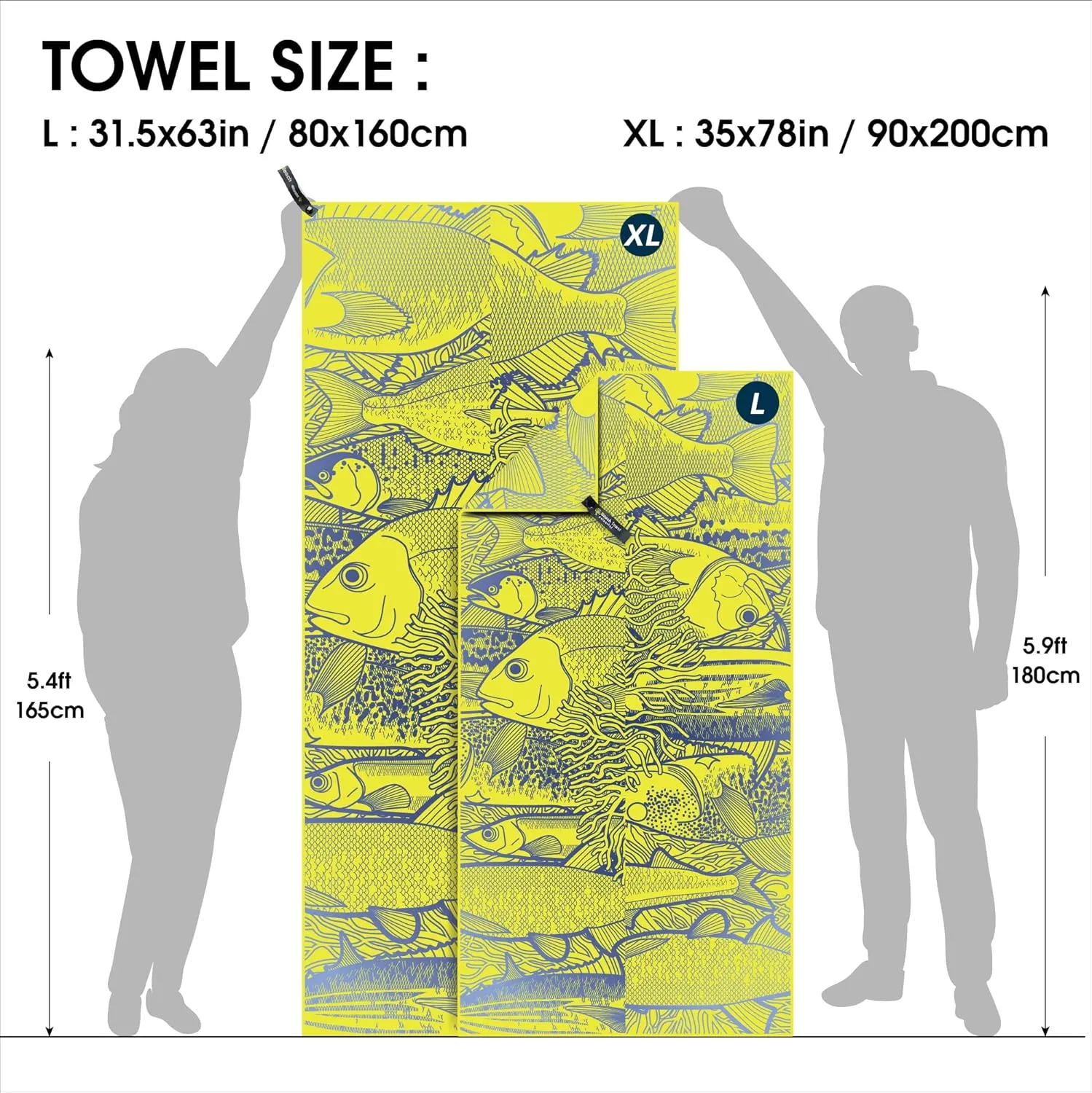 4Monster Microfiber Beach Towel Quick Dry,Super Absorbent Lightweight Travel Towel for Swimmers, Sand Free Camping Towel, Beach Towels for Pool, Swim, Water Sports,Yoga,Gym,Backpacking