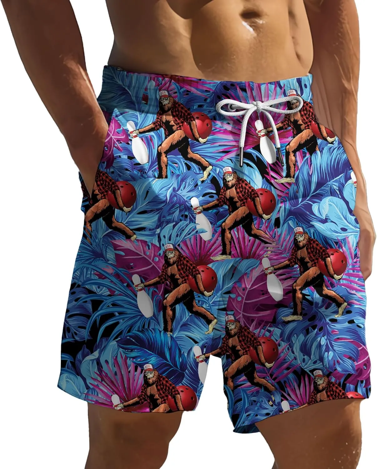ACEPrints Funny Hawaiian Shorts for Men Casual Shorts Men Retro Hawaiian Mens Shorts Swim Shorts for Men Mens Swim Trunks