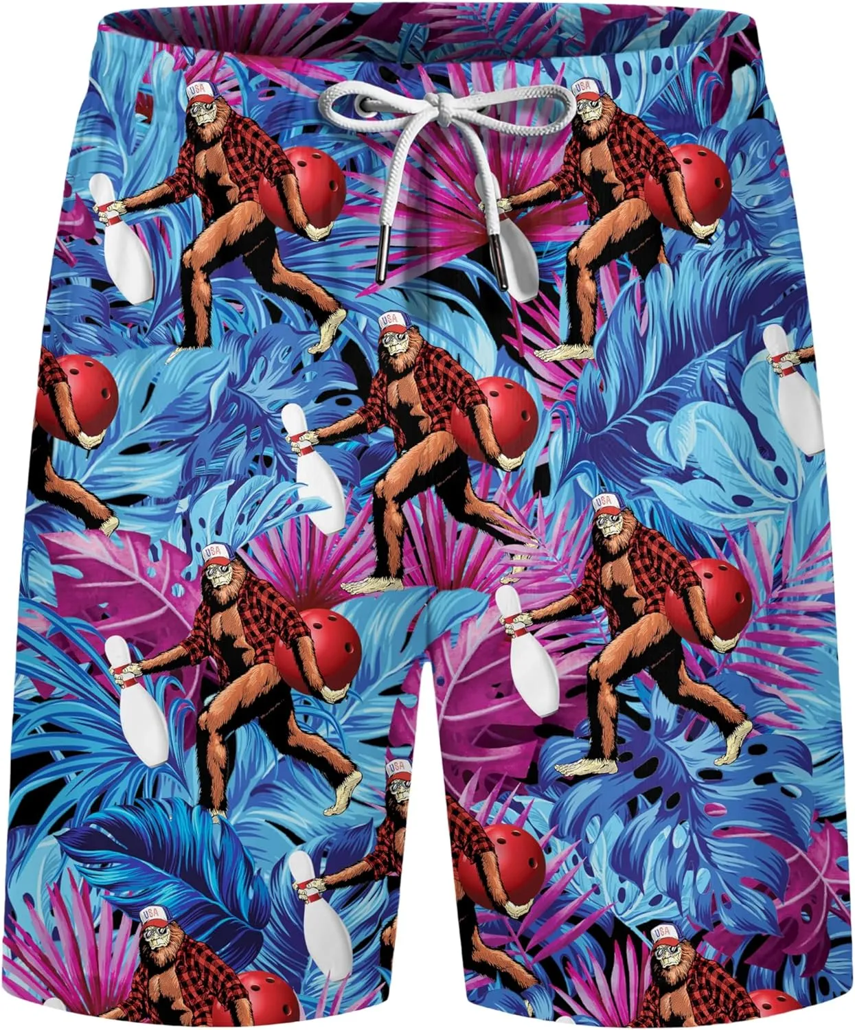 ACEPrints Funny Hawaiian Shorts for Men Casual Shorts Men Retro Hawaiian Mens Shorts Swim Shorts for Men Mens Swim Trunks