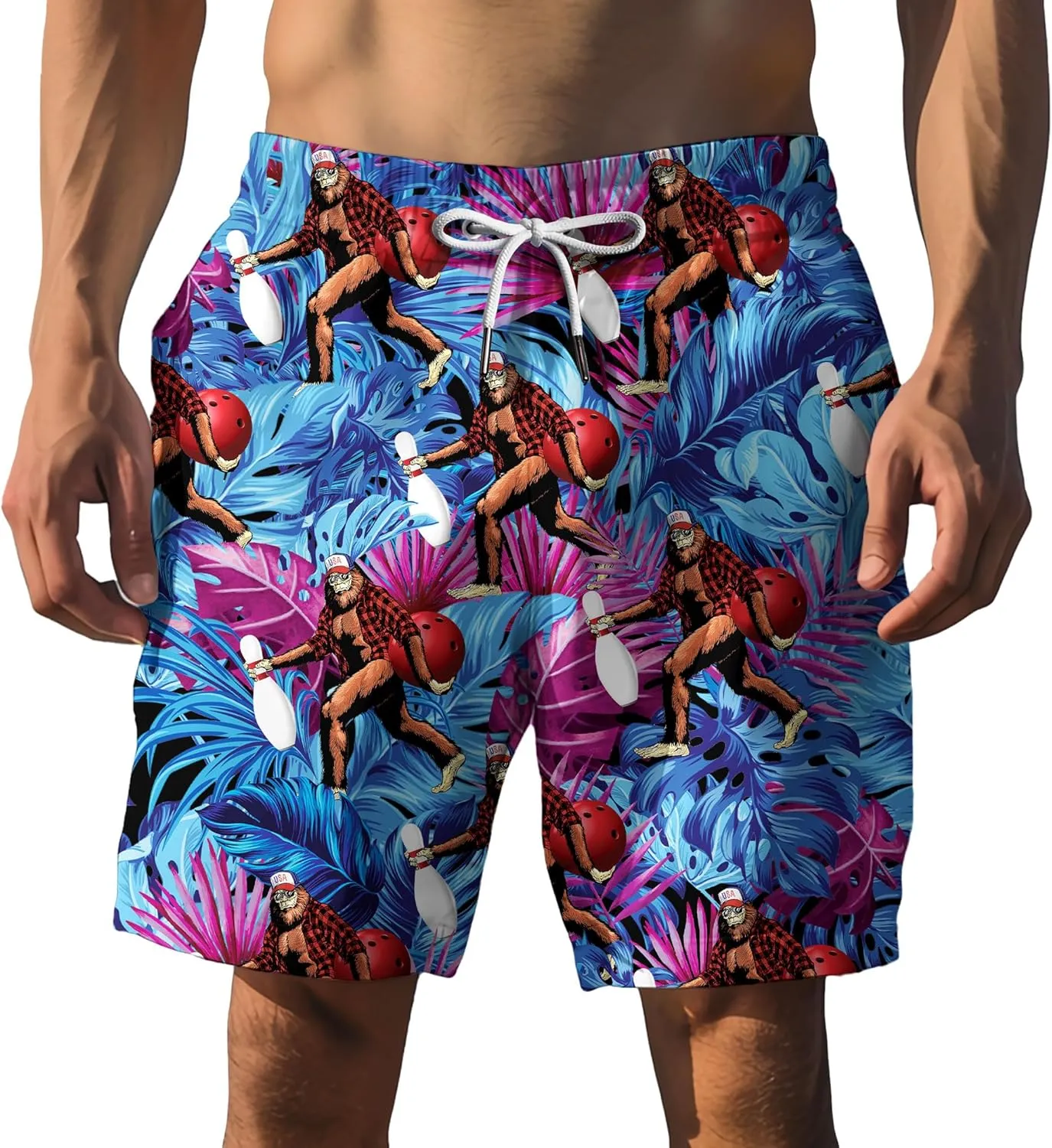 ACEPrints Funny Hawaiian Shorts for Men Casual Shorts Men Retro Hawaiian Mens Shorts Swim Shorts for Men Mens Swim Trunks