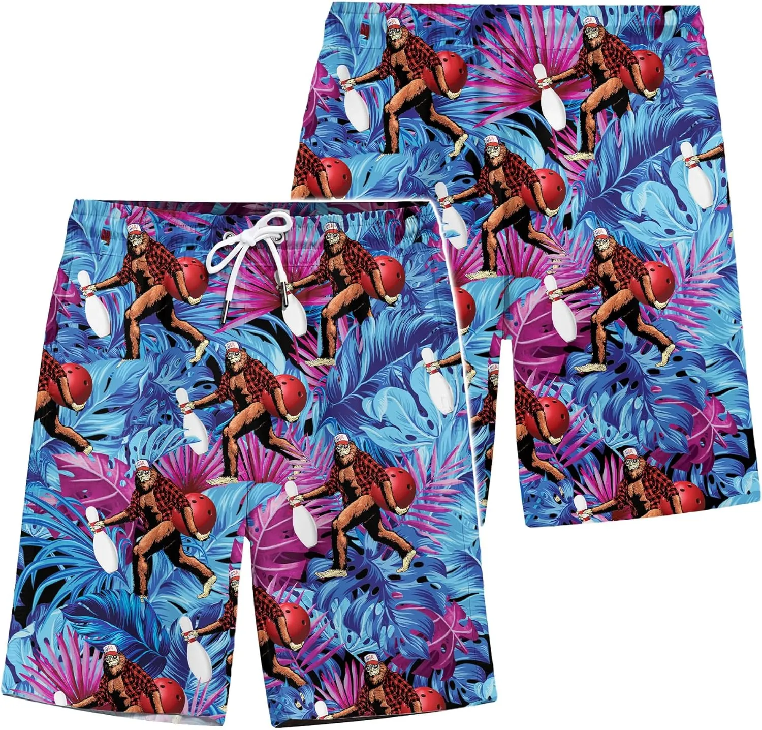 ACEPrints Funny Hawaiian Shorts for Men Casual Shorts Men Retro Hawaiian Mens Shorts Swim Shorts for Men Mens Swim Trunks