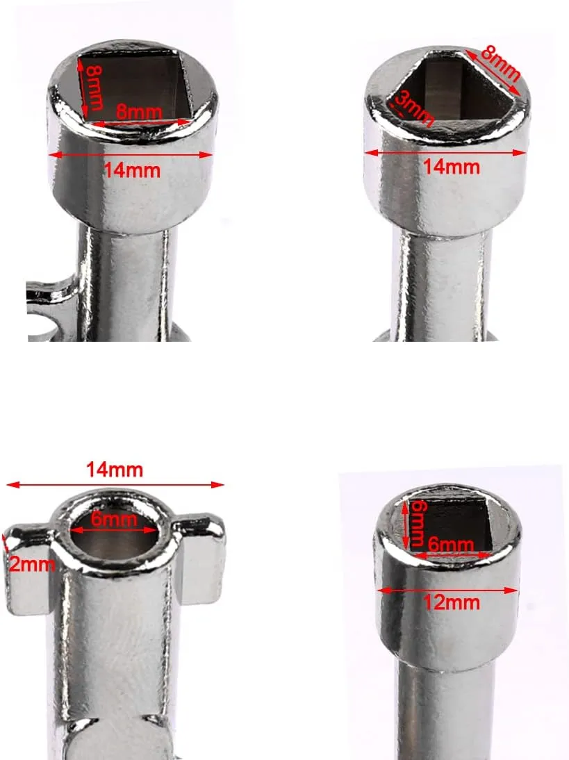 ATOPLEE Electrical Cabinet Key, Surface Polished Antirust 4 Way Utilities Key,Triangle/Square/Panel Cross Key for Faucet,Gas Meter,Valve,Spigots,Electrical Cabinet Opening