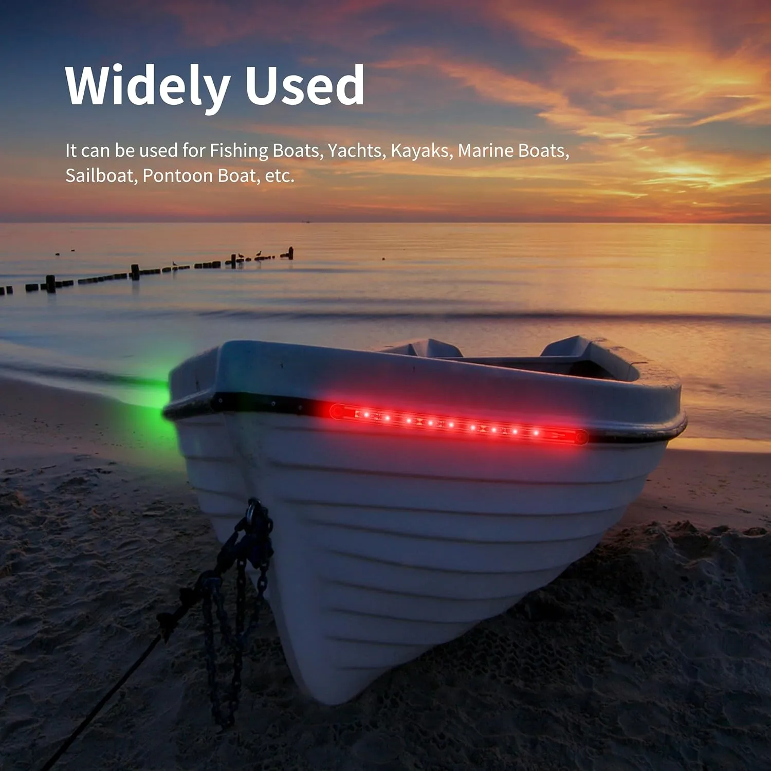 Boat Navigation Lights, Navigation Lighting for Boats Led, Marine Lighting for Night Fishing, Boat Red and Green Bow Lights, Deck Lights for Marine, Yacht, Kayak, BassBoat, Pontoon