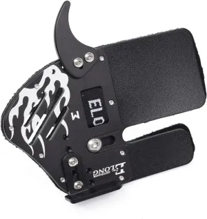 Elong Archery Recurve Bow Finger Tab Genuine Leather   Aluminum Plate Adjustable Finger Guard Protective Gear for Right Hand