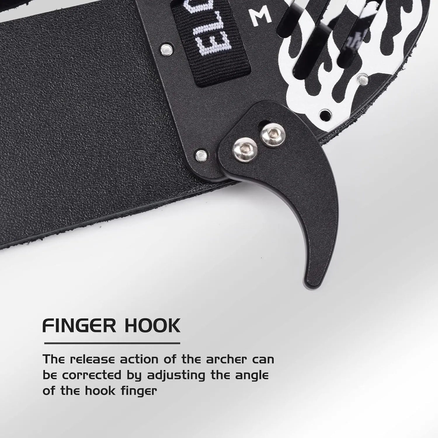 Elong Archery Recurve Bow Finger Tab Genuine Leather   Aluminum Plate Adjustable Finger Guard Protective Gear for Right Hand
