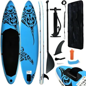 Enjoy Water Adventures with Inflatable Stand Up Paddleboard Set, Puncture-Proof, Easy to Inflate, Blue Color, Single Adult Capacity