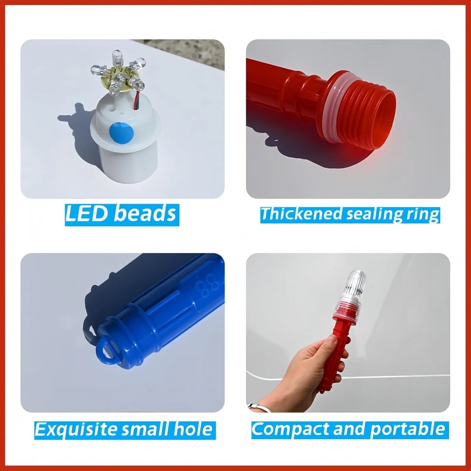 Marine Flare, Fishing net Waterproof Emergency Signal for nets, Life rafts, Buoys and Boats(Red,2 pcs)