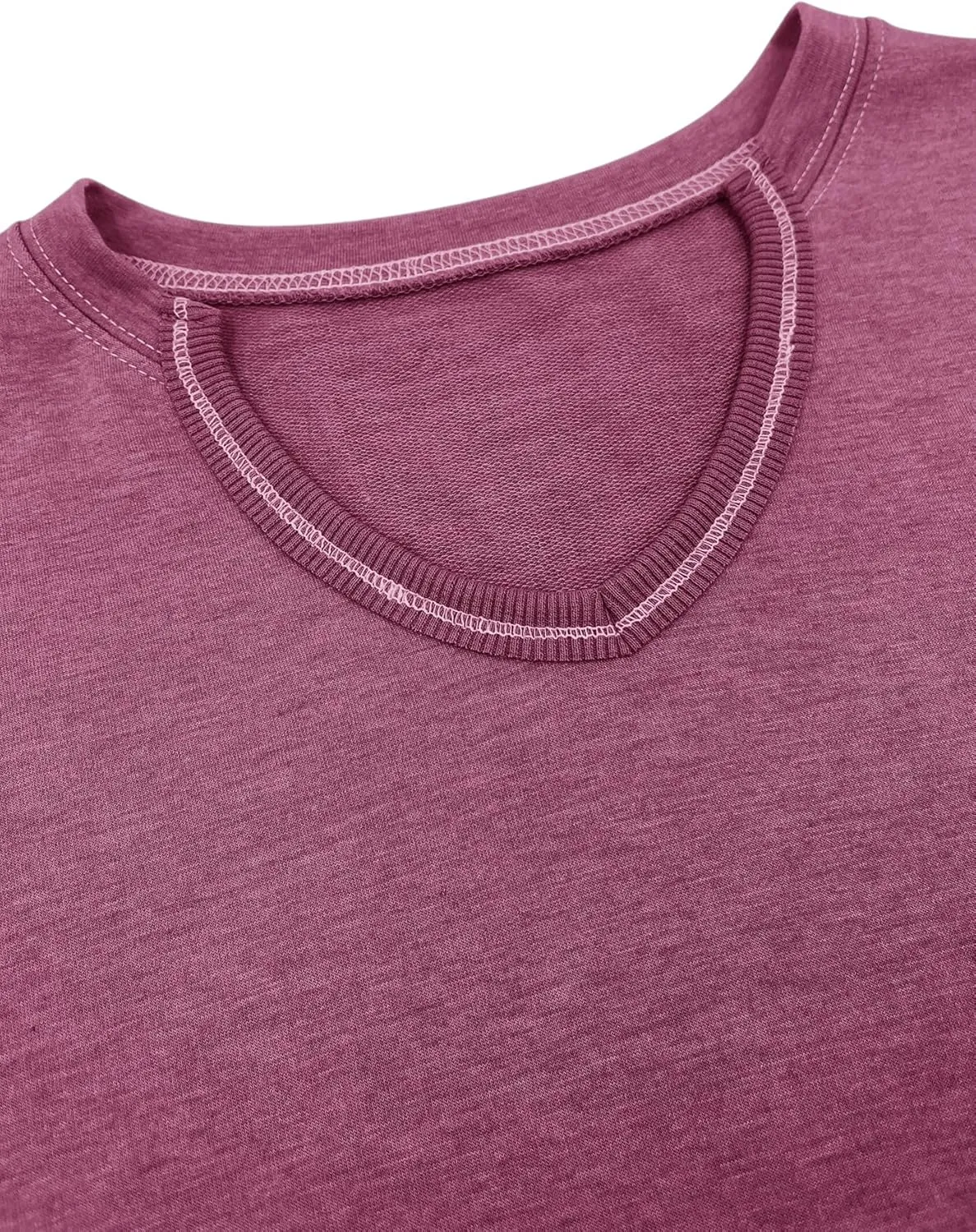 Minclouse Women's Casual Loose Fit V Neck Sweatshirts Long Sleeves Lightweight Basic Fashion Pullover Stitching Tops