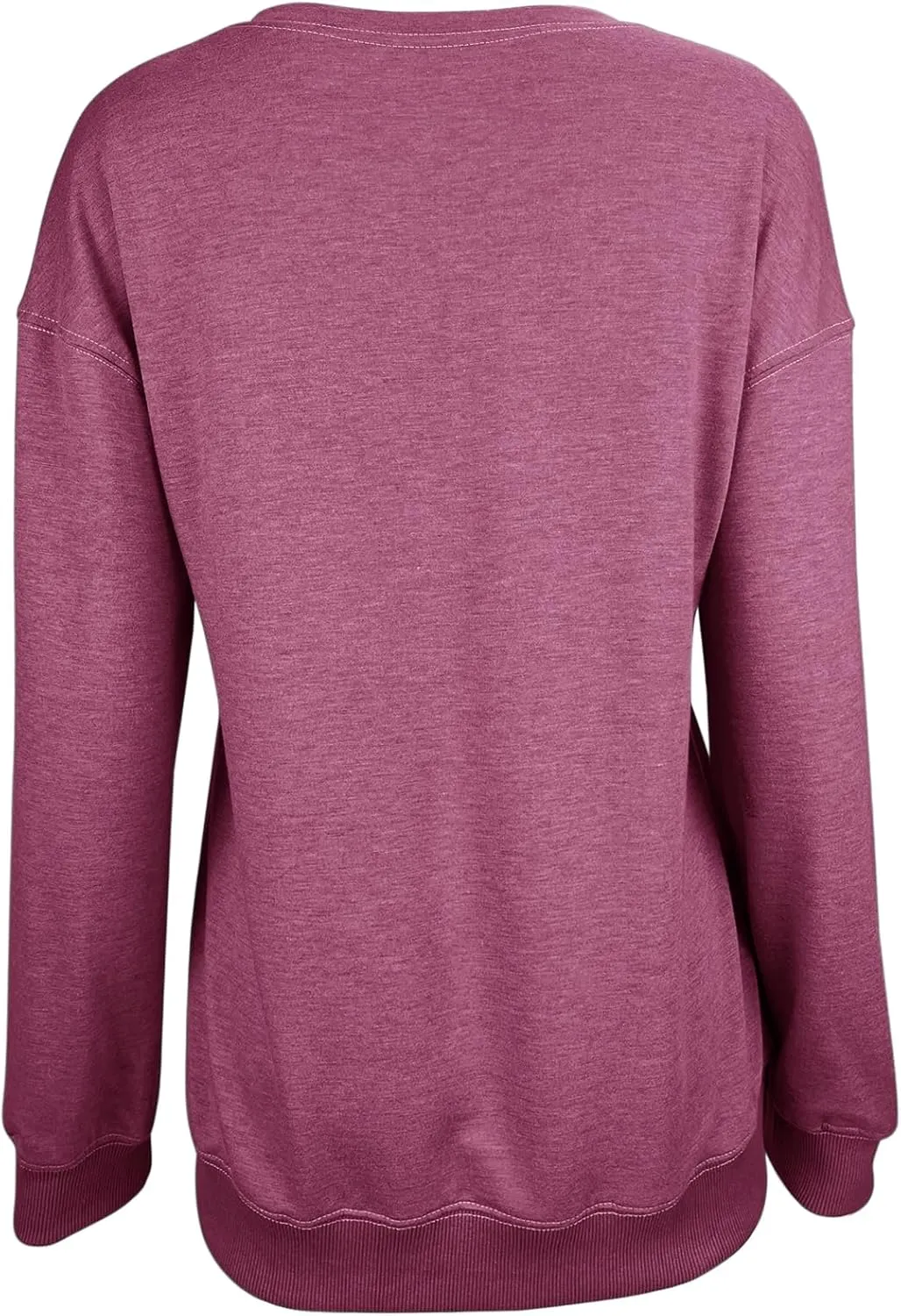Minclouse Women's Casual Loose Fit V Neck Sweatshirts Long Sleeves Lightweight Basic Fashion Pullover Stitching Tops