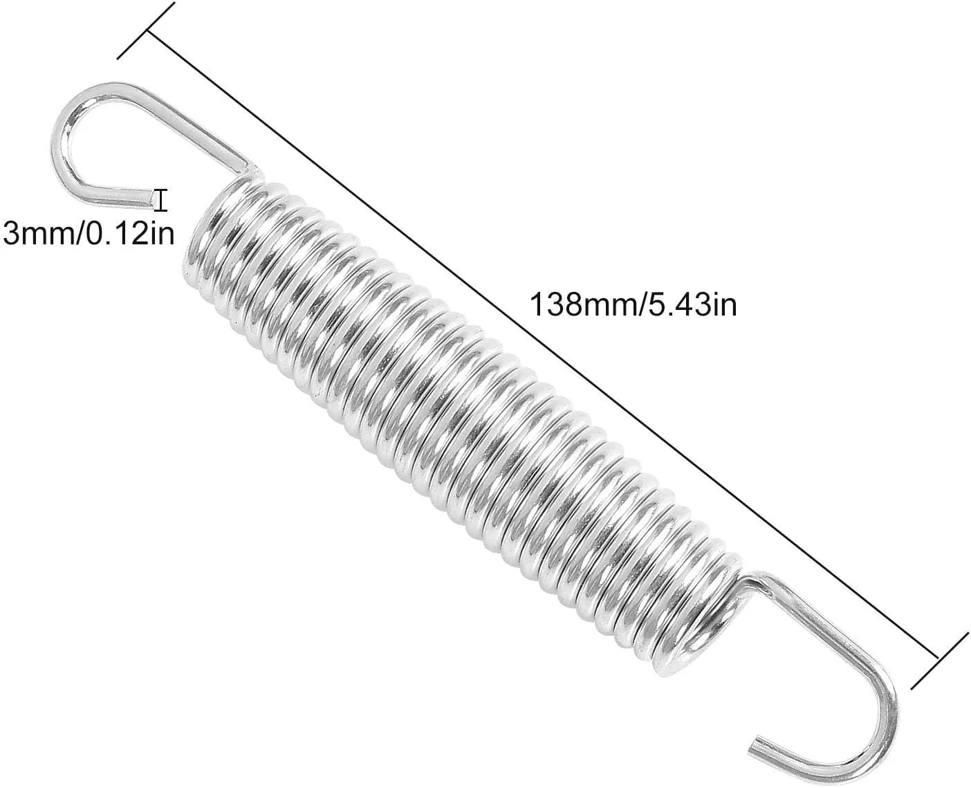 MIVIDE Trampoline Springs 5.5 Heavy Duty Galvanized Steel Replacement Trampoline Parts Springs with T Hook, Great for Outdoor Trampoline Aotob, Skywalker, JumpKing, UpperBounce, SkyBound
