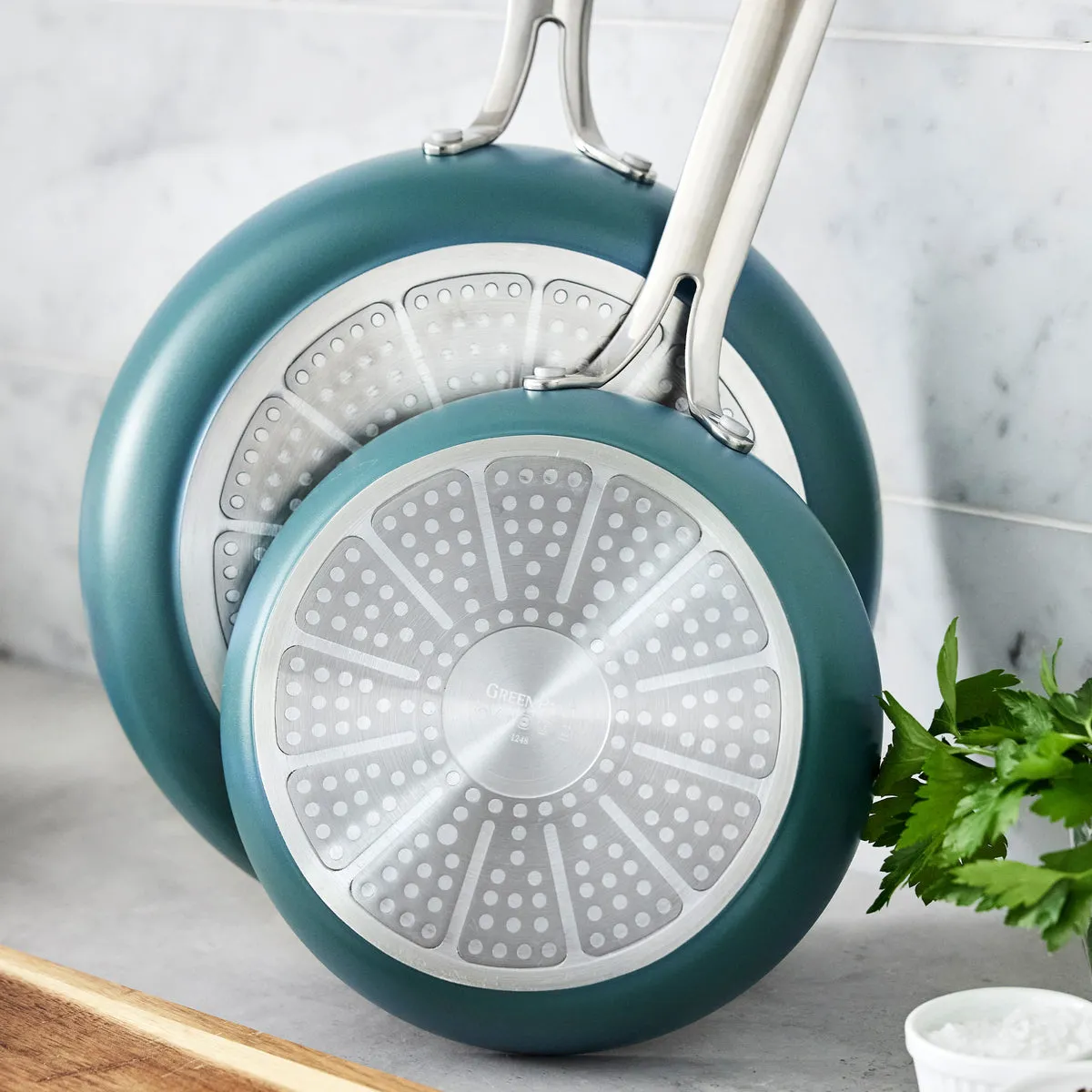 Nova Ceramic Nonstick 8" and 10" Frypan Set | Deep Teal