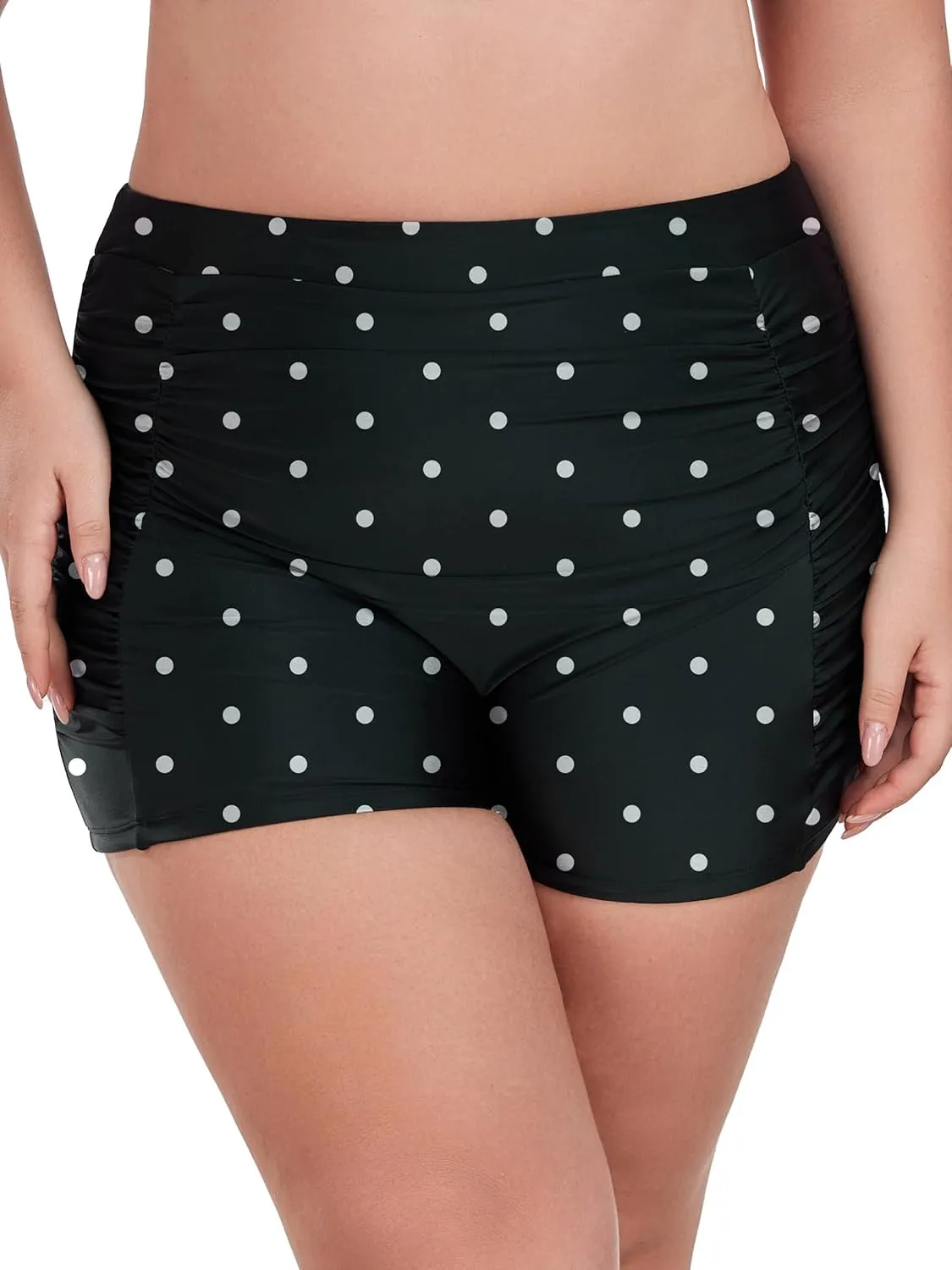 Ocean Blues Women's Plus Size 3" High Waisted Board Shorts Tummy Control Swim Bottom Boyleg Tankini Bottom