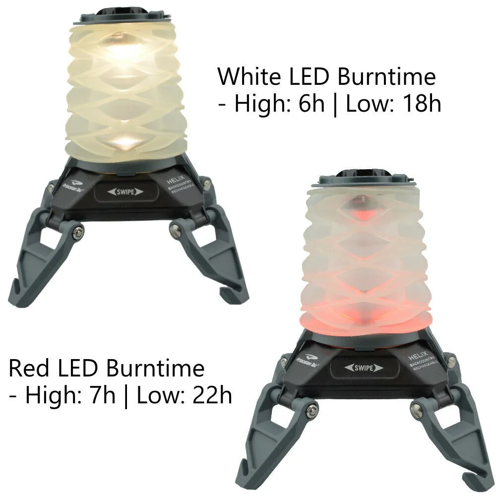 Princeton Tec Helix Rechargeable Lantern, Swipe-Activated LED Light, Black/Gray
