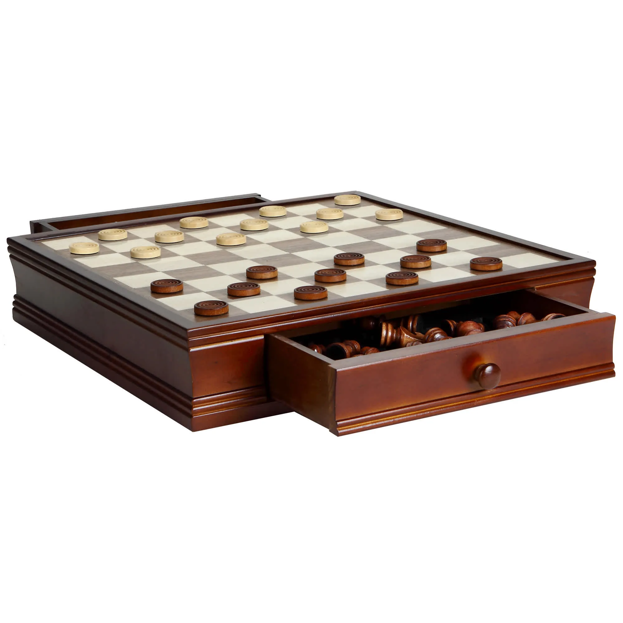 Prodigy 19-in Wooden Checkerboard Chess and Checkers Set