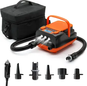 Rechargeable Paddle Board Pump, 16PSI Sup Air Pump with LCD Screen and Auto-Off Function, 6000MA Battery for Inflatable Boat,Kayak,Tent with Inflation and Deflation Function