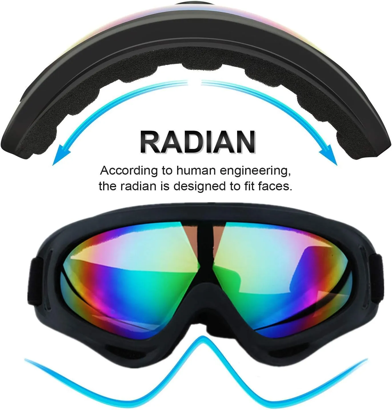 Ski Goggles, Pack of 4 - Snowboard Motorcycle Goggles Tactical Combat Military Glasses