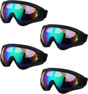Ski Goggles, Pack of 4 - Snowboard Motorcycle Goggles Tactical Combat Military Glasses