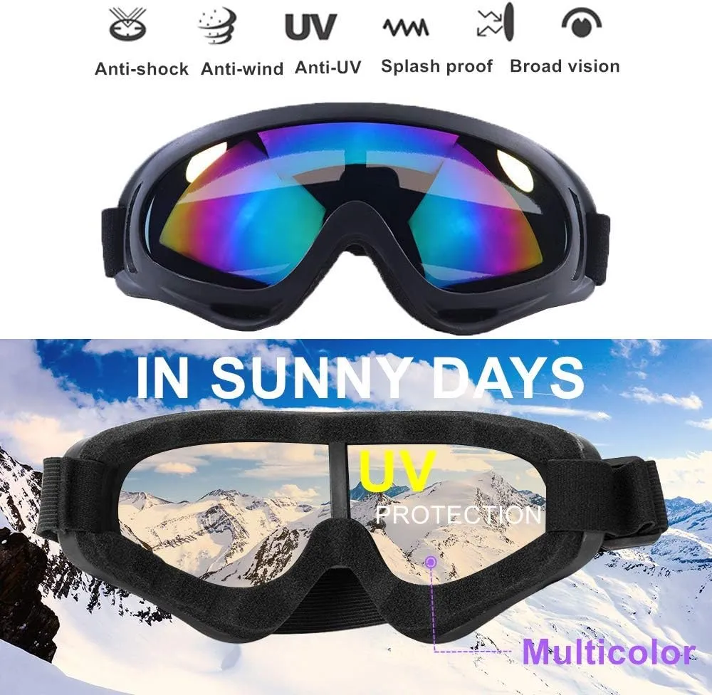 Ski Goggles, Pack of 4 - Snowboard Motorcycle Goggles Tactical Combat Military Glasses