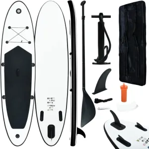 SKM Inflatable Stand up Paddle Board Set Black and White-2729