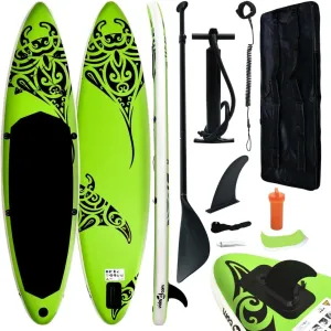 SKM Inflatable Stand Up Paddleboard Set 305x76x15 cm Green (Weight-24KG)