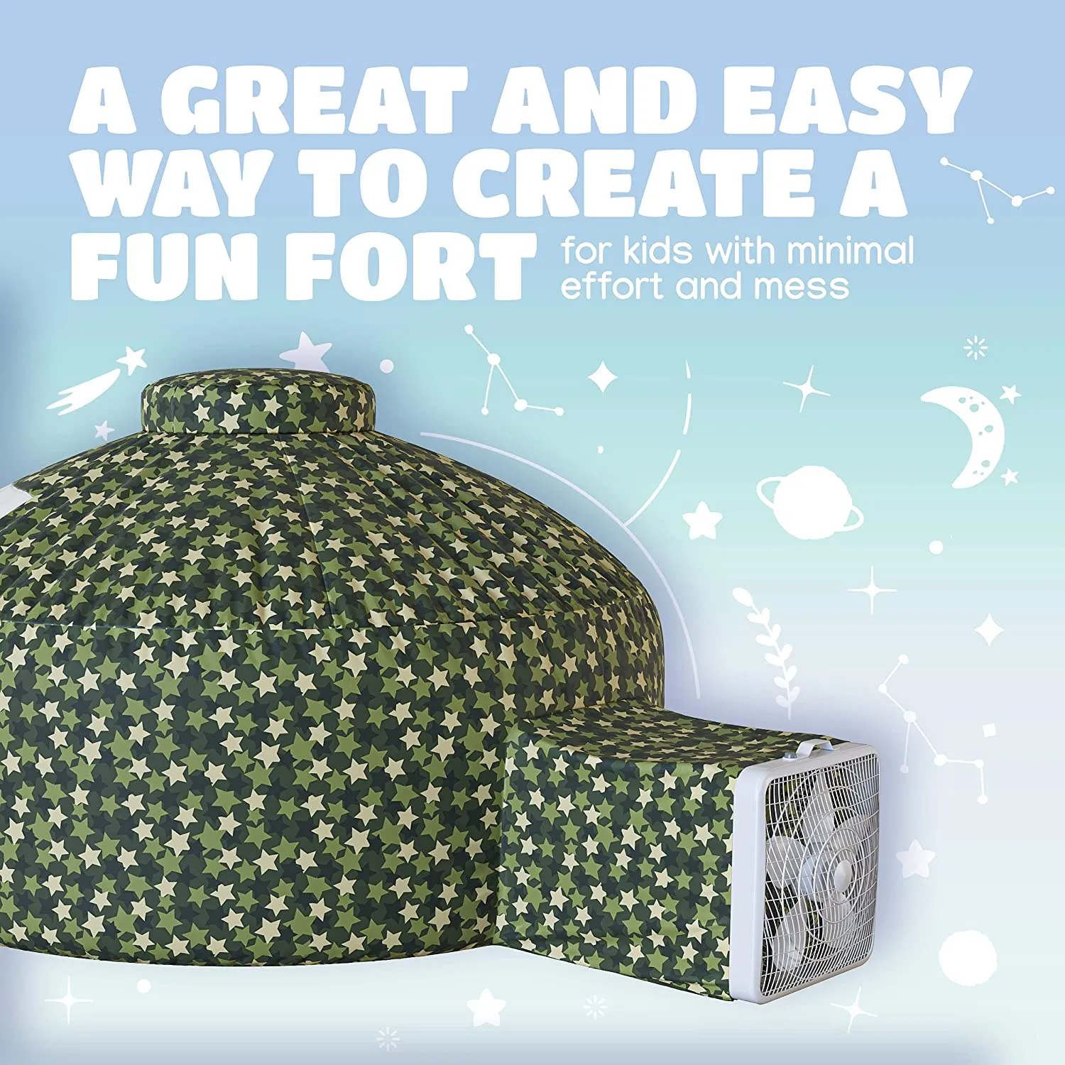 Skywin Air Tent Fort Playhouse for Kids - Inflatable Kids Fort Sets Up and Stores Away in Seconds (Fan NOT Included)