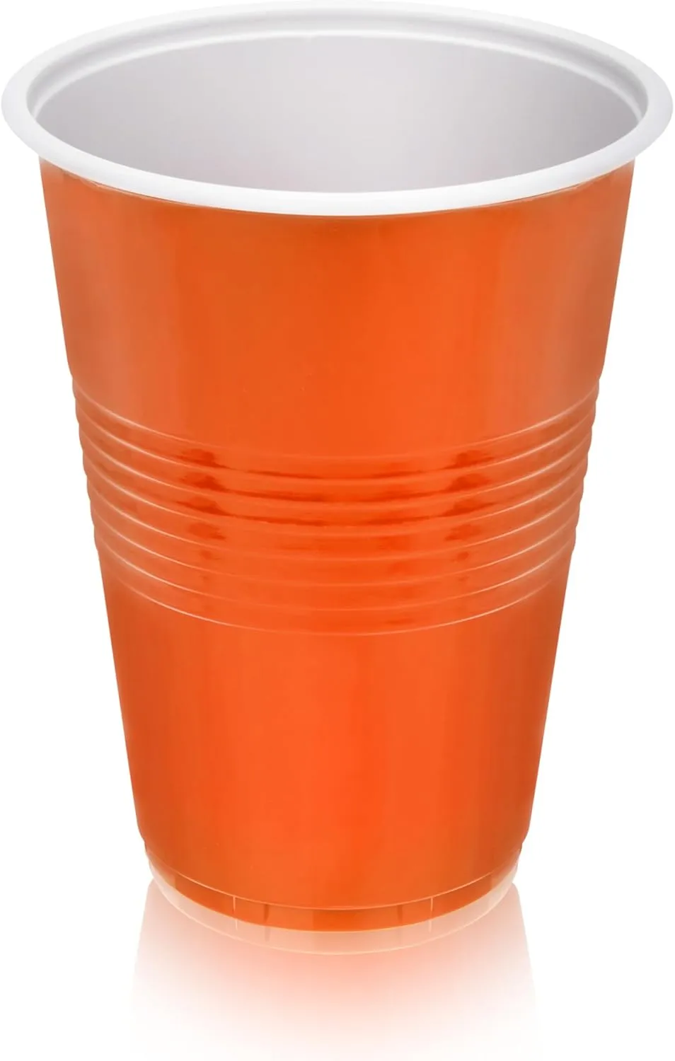TRUE Orange Party Cups, Disposable Cups, Drink Cups for Cocktails and Beer, 16 Ounce Capacity, Plastic, Orange, Set of 50