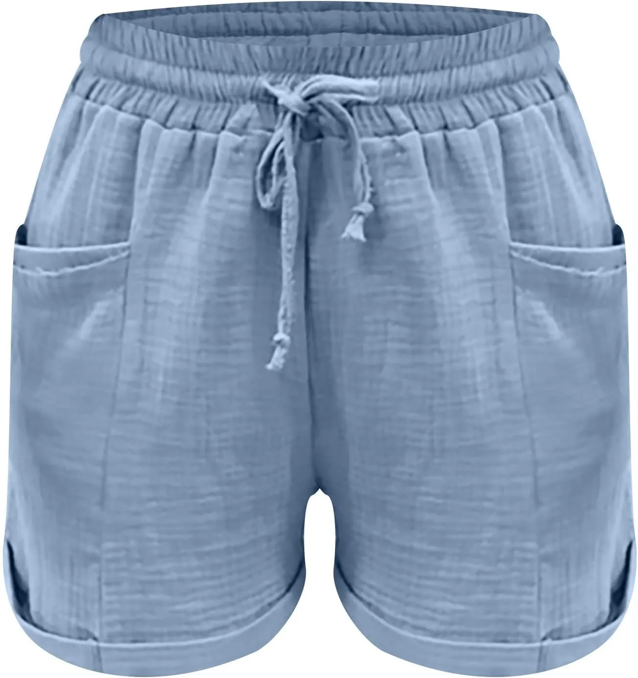 Womens Linen Shorts,2025 Summer Shorts for Women Comfy Cute Drawstring Beach Short Pants with Pockets