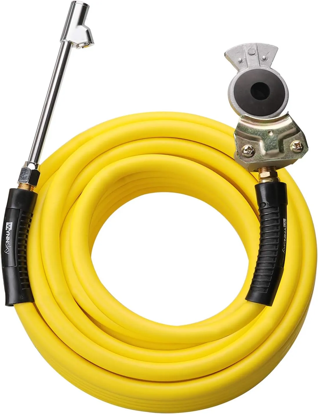 WYNNsky Truck Inflator Kit, 3/8''50ft Hybrid Air Hose with 1/4''MNPT Endings, Universal Glad Hand&Chuck